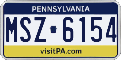 PA license plate MSZ6154