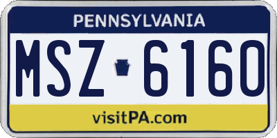 PA license plate MSZ6160