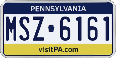 PA license plate MSZ6161