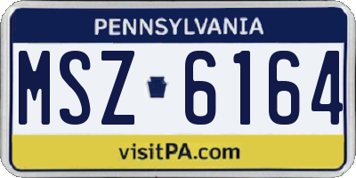 PA license plate MSZ6164