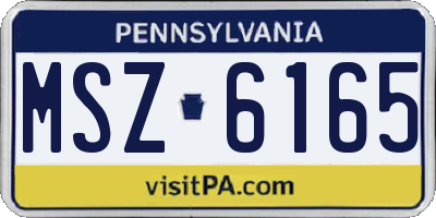PA license plate MSZ6165