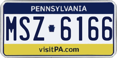 PA license plate MSZ6166