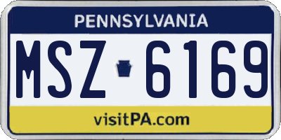 PA license plate MSZ6169