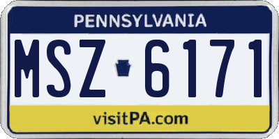PA license plate MSZ6171