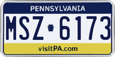 PA license plate MSZ6173