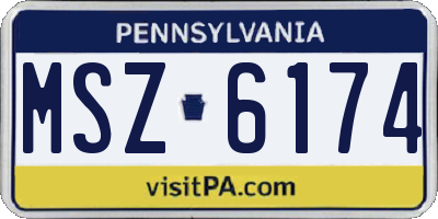 PA license plate MSZ6174