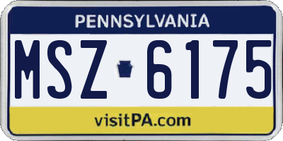 PA license plate MSZ6175