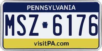 PA license plate MSZ6176