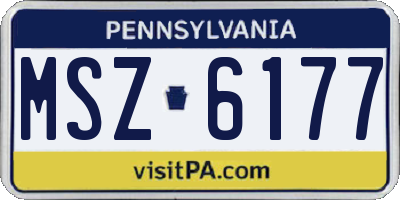 PA license plate MSZ6177