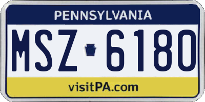 PA license plate MSZ6180