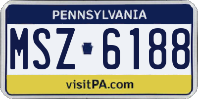 PA license plate MSZ6188