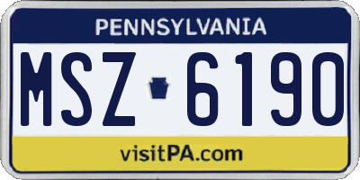PA license plate MSZ6190
