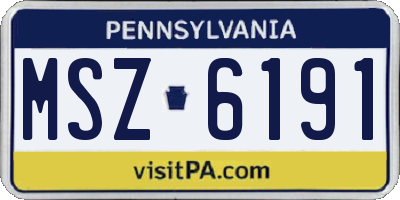 PA license plate MSZ6191