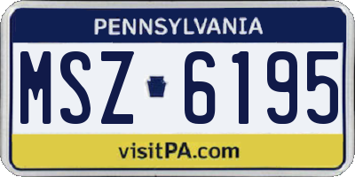 PA license plate MSZ6195
