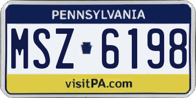 PA license plate MSZ6198