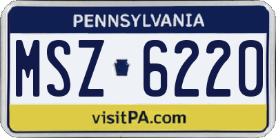 PA license plate MSZ6220