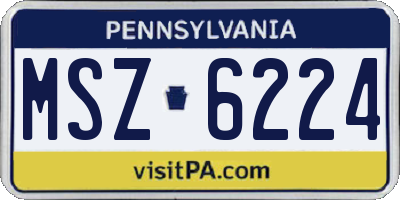 PA license plate MSZ6224