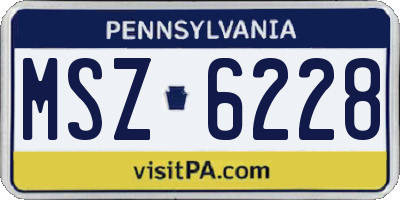 PA license plate MSZ6228