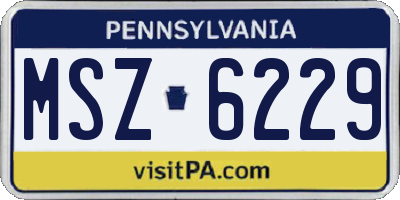 PA license plate MSZ6229