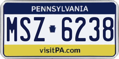 PA license plate MSZ6238