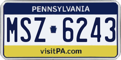 PA license plate MSZ6243