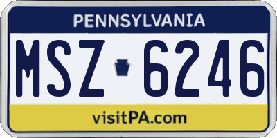 PA license plate MSZ6246