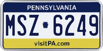 PA license plate MSZ6249