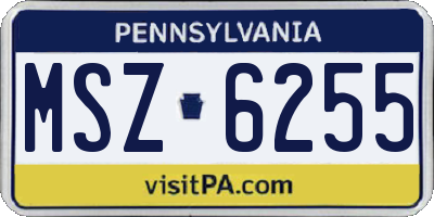 PA license plate MSZ6255