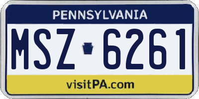 PA license plate MSZ6261