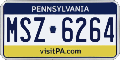 PA license plate MSZ6264