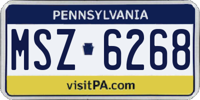 PA license plate MSZ6268