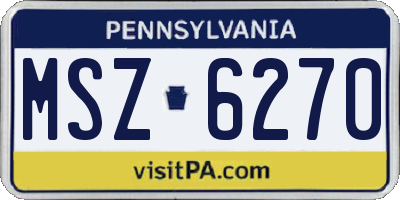 PA license plate MSZ6270