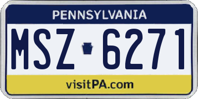 PA license plate MSZ6271