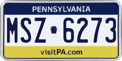 PA license plate MSZ6273