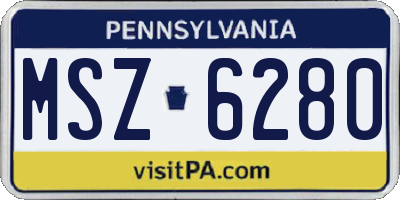 PA license plate MSZ6280