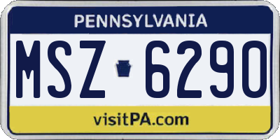 PA license plate MSZ6290
