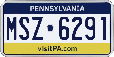 PA license plate MSZ6291