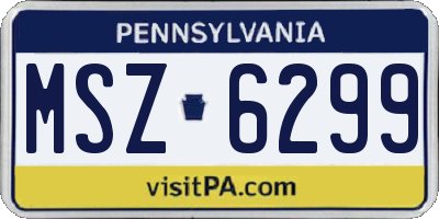 PA license plate MSZ6299
