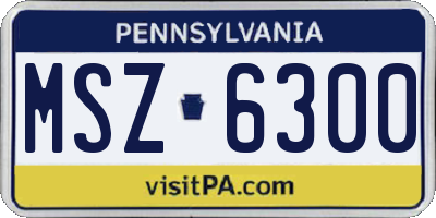 PA license plate MSZ6300