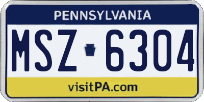 PA license plate MSZ6304