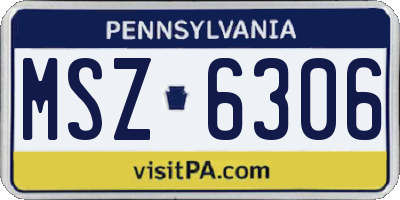 PA license plate MSZ6306