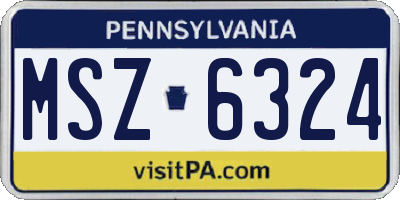 PA license plate MSZ6324