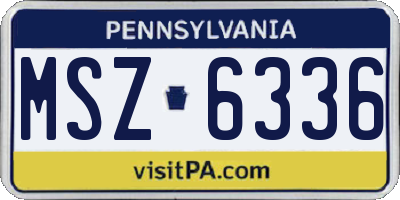PA license plate MSZ6336