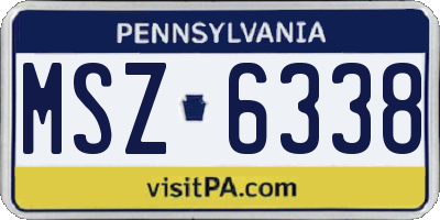 PA license plate MSZ6338