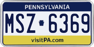 PA license plate MSZ6369