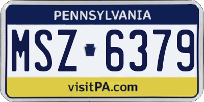 PA license plate MSZ6379
