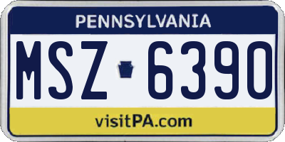 PA license plate MSZ6390