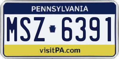 PA license plate MSZ6391