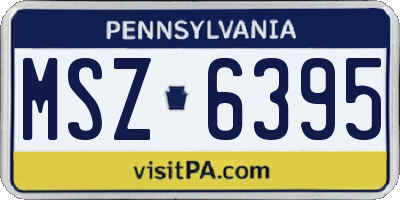 PA license plate MSZ6395