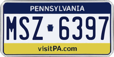 PA license plate MSZ6397